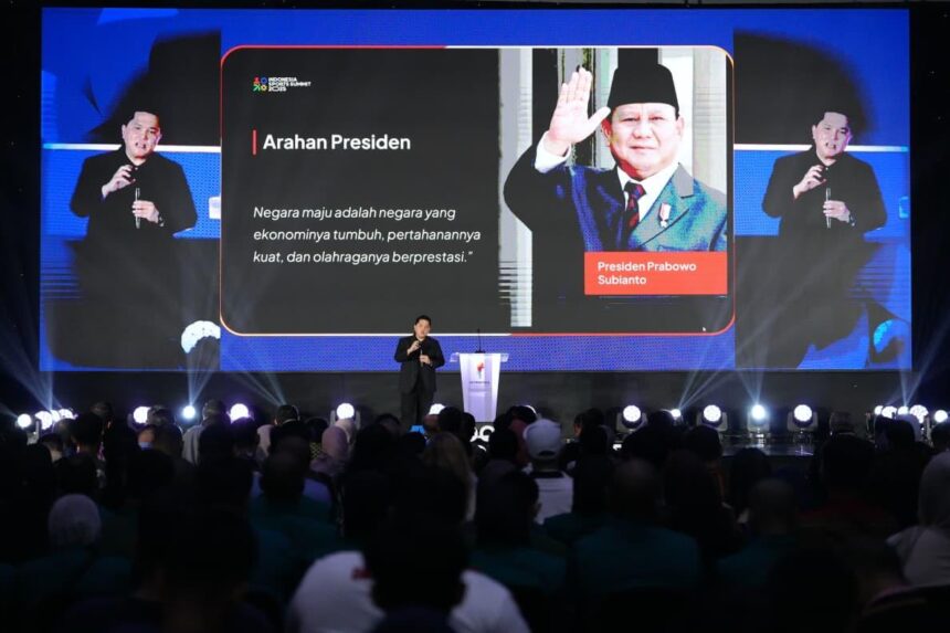 Menteri Pemuda dan Olahraga Republik Indonesia (Menpora RI) Erick Thohir menjadi pembuka keynote speak pada ajang Indonesia Sport Summit (ISS) 2025 di Indonesia Arena, Sabtu (06/12) siang