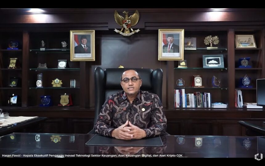 Kepala Eksekutif Pengawas Inovasi Teknologi Sektor Keuangan, Aset Keuangan Digital, dan Aset Kripto OJK, Hasan Fawzi, dalam sambutannya pada webinar “Penguatan Peran Pemeringkat Kredit Alternatif Mendorong Inklusi dan Pendalaman Pasar” yang diselenggarakan bersama Kementerian Keuangan Republik Indonesia (Kemenkeu RI) yang digelar secara daring, Selasa.