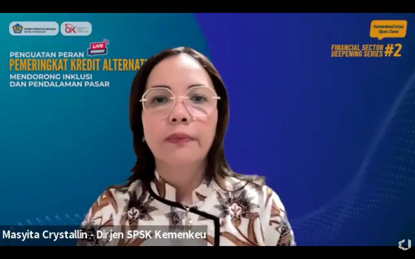 Kepala Eksekutif Pengawas Inovasi Teknologi Sektor Keuangan, Aset Keuangan Digital, dan Aset Kripto OJK, Hasan Fawzi, dalam sambutannya pada webinar “Penguatan Peran Pemeringkat Kredit Alternatif Mendorong Inklusi dan Pendalaman Pasar” yang diselenggarakan bersama Kementerian Keuangan Republik Indonesia (Kemenkeu RI) yang digelar secara daring, Selasa.