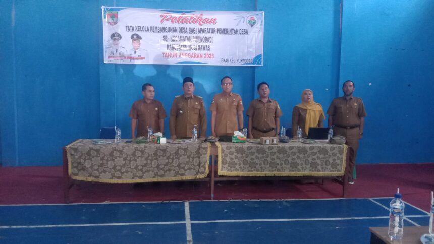 Terselenggaranya acara pelatihan terkait Tata Kelola pembangunan Desa Bagi aparatur pemerintah Desa yang diadakan untuk Se-Kecamatan Purwodadi di Gedung serbaguna desa P1 Mardiharjo.