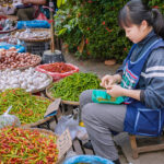 Ilustrasi, seorang wanita menjual sayuran segar di pasar pagi. Foto: Istcok @hadynyah