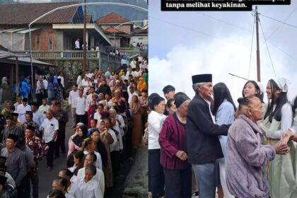 Momen haru di Dusun Thekelan, Semarang. Warga Muslim dan Buddha ikut menyambut Hari Natal bersama umat Kristiani. Foto: Tangkap layar IG @azmi_zami