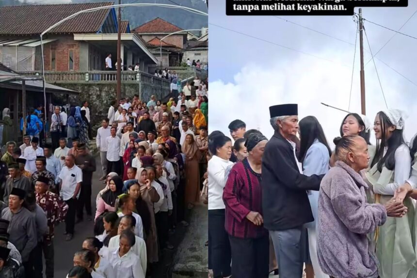Momen haru di Dusun Thekelan, Semarang. Warga Muslim dan Buddha ikut menyambut Hari Natal bersama umat Kristiani. Foto: Tangkap layar IG @azmi_zami