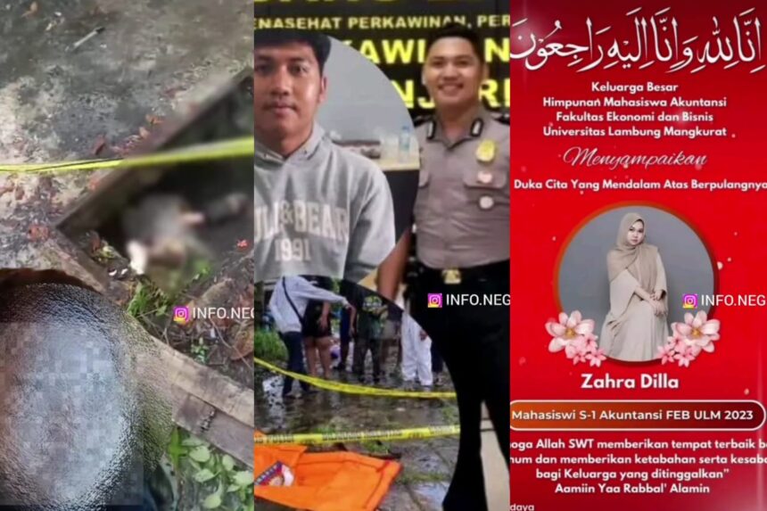 Mahasiswi ULM ditemukan tewas di gorong-gorong Banjarmasin. Terduga pelaku, oknum polisi berpangkat Bripda, berhasil diamankan kurang dari 1×24 jam. Foto: Tangkap layar IG @info.negri
