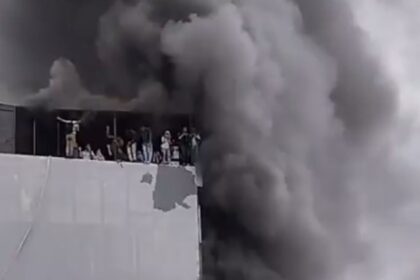 Kebakaran gedung Terra Drone. Foto: Ist