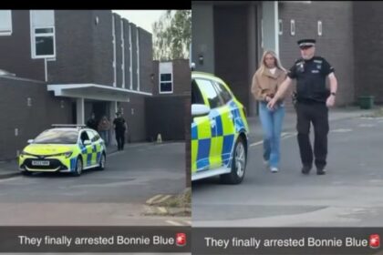 Bonnie Blue akhirnya ditangkap kepolisian Inggris setelah aksinya menyelipkan Bendera Merah Putih di celana memicu kecaman publik Indonesia. Foto: Tangkap layar IG @awreceh.id