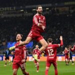 Gelandang Liverpool Dominik Szoboszlai merayakan golnya ke gawang Inter Milan pada matchday 6 Liga Champions 2025-2026 di Giuseppe Meazza, Rabu (10/12/2025) dini hari WIB. (Foto: Liverpool)
