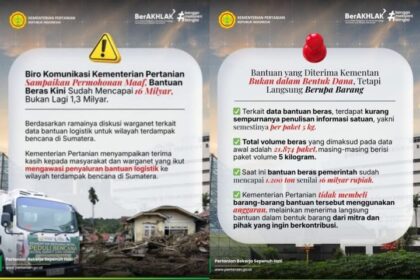 Melalui unggahan resminya, Kementan menyampaikan permohonan maaf atas kekeliruan data awal dan mengapresiasi perhatian publik. Mereka menyatakan bahwa pengawasan warganet membantu memastikan transparansi dan akurasi penyaluran bantuan. Foto: IG @kementerianpertanian