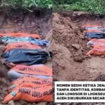 Sejumlah jenazah tanpa identitas korban banjir di Lhokseumawe dan Aceh Utara akhirnya dimakamkan secara massal. Foto: Tangkap layar IG @masjidnurulashri