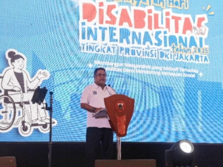 Wagub DKI Jakarta, Rano Karno saat menghadiri acara hari disabilitas.(foto istimewa)