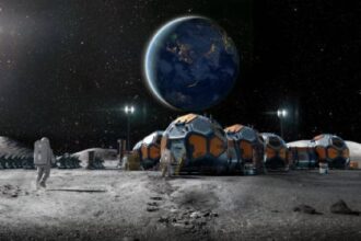 Ilustrasi, Astronot Tinggal di Pangkalan Bulan Di Bulan. Foto: Istock @peepo