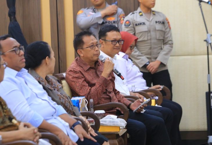 Wakil Ketua Dewan Pers, Totok Suryanto, saat menghadiri rilis akhir tahun kinerja Polri di Gedung Utama Mabes Polri, Jakarta Selatan, Selasa (30/12/2025). Foto: Ist