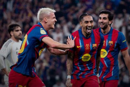 Barcelona juarai Piala Super Spanyol usai tekuk Real Madrid 3-2,. Foto: Barcelona