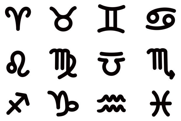 Ilustrasi lambang zodiac yang digambar tangan dengan satu garis lebar. Foto: Istcok @Stefan_Alfonso