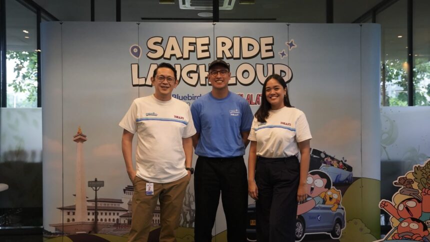 Bluebird Group menggandeng Tahilalats sebagai strategi memperkuat relevansi lintas generasi. Kolaborasi ini menghadirkan berbagai aktivasi kreatif, mulai dari merchandise edisi terbatas hingga pengalaman interaktif melalui Bus BirdGembira. Foto: Dok.Ist