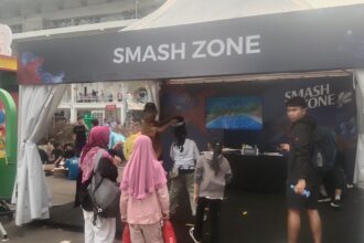 Salah-satu stand ramai di kunjungi pengunjung di Daihatsu Indonesia Masters 2026 di Istora. Foto/ipol