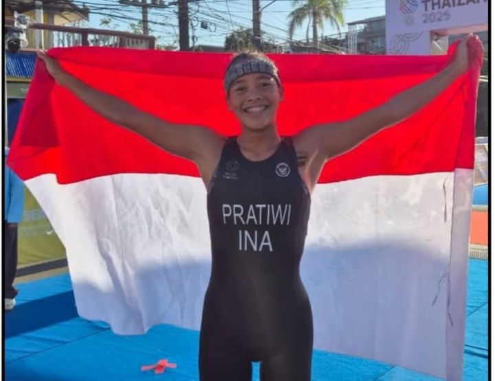 Atlet triathlon Indonesia, Martina Ayu Pratiwi. Foto: Kemenpora