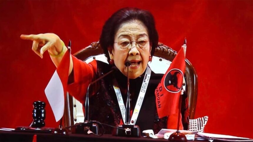 Megawati Soekarnoputri saat pidato acara peringatan HUT ke-53 PDIP, Sabtu (10/1/2026). Foto: PDIP