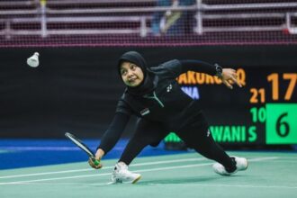 Atlet para bulutangkis putri, Qonitah Ikhtiar Sakuroh saat berjuang meraih medali emas di SPADT Indoor Stadium, 80th Birthday Anniversary Stadium, Nakhon Ratchasima, Tailan. (foto:npcindonesia)