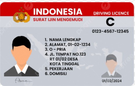 Ilustrasi kartu SIM Kendaraan Bermotor atau SIM.