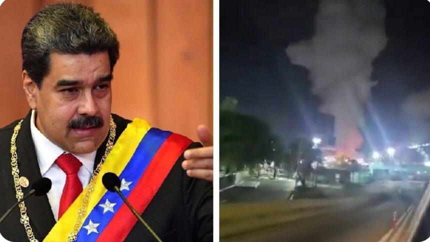 Presiden Venezuela Nicolás Maduro dan serangan As di beberapa titik kota Caracas. Foto: X @viralvideo1rre