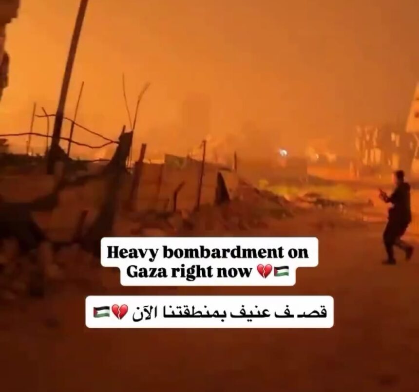 Suasana permukiman di Gaza yang dihantam bom dari Israel. Foto: X @Timesofgaza