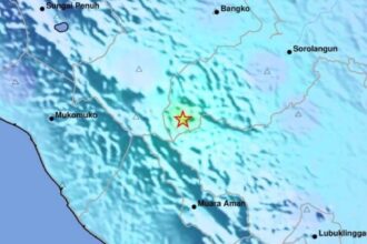 Gempa guncang Sarolangun, Jambi, Senin (19/1/2026). Foto: BMKG