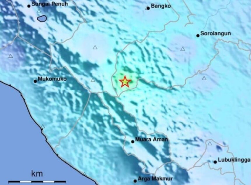 Gempa guncang Sarolangun, Jambi, Senin (19/1/2026). Foto: BMKG