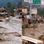 Banjir bandang menerjang Pasar Maninjau, Kabupaten Agam, Sumatera Barat, Kamis (1/1/2026) dini hari, akibat hujan deras. Foto: TikTok @delfi_rahmi