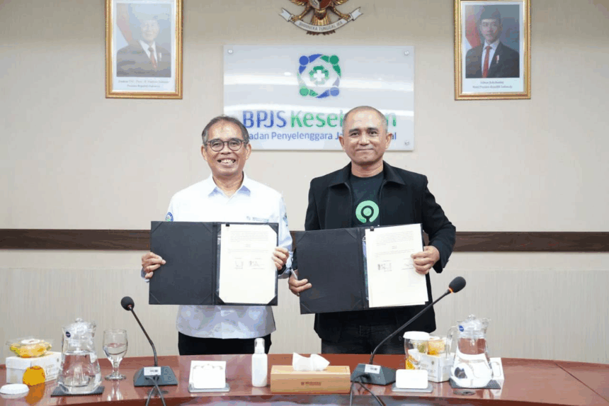 BPJS Kesehatan bersama PT GoTo Gojek Tokopedia Tbk memperkuat perlindungan jaminan kesehatan bagi pengemudi mitra Gojek dengan kolaborasi pada Program JKN. (istimewa/dok. BPJS Kesehatan).