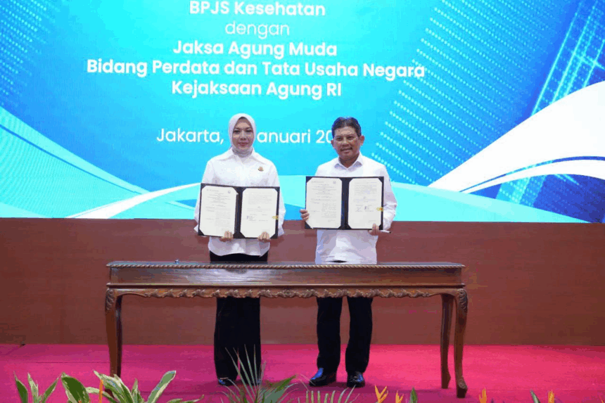 IPOL.ID - BPJS Kesehatan menjalin kerja sama dengan Jaksa Agung Muda Bidang Perdata dan Tata Usaha Negara (Jamdatun) Kejaksaan Agung Republik Indonesia sebagai langkah strategis memperkuat penanganan masalah hukum di bidang perdata dan tata usaha negara. (dok. BPJS Kesehatan).