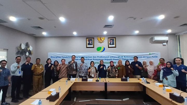 OMPAK: Kegiatan bersama antara BPJS Ketenagakerjaan Grogol dengan mitra Pusat Layanan Kecelakaan Kerja (PLKK). (foto BPJS Ketenagakerjaan)