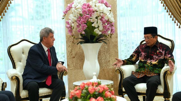 Menag Nasaruddin Umar (Kanan) dan Duta Besar Palestina untuk Indonesia, Zuhair Al-Shun (Kiri). Foto: kemenag