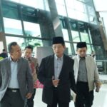 Menag Nasaruddin Umar sebelum keberangkatan ke Mesir di Bandara Soekarno-Hatta Tangerang, Minggu (18/1/2026).