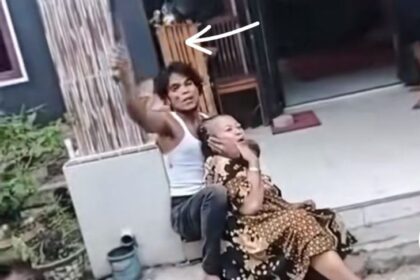 Terbongkar mencuri, pelaku nekat menyandera ibu-ibu. Aksi dramatis ini terjadi di Kotapinang, Labuhan Batu Selatan. Foto: Tangkap layar IG @info.negri