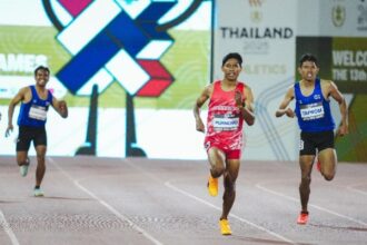 Atlet para atletik Saptoyogo Purnomo merebut medali emas di nomor 400 meter putra.(foto:Andre/kemenpora.go.id)