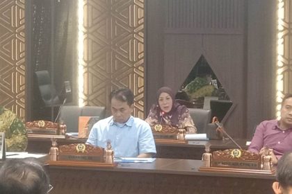 Anggota Komisi B DPRD DKI Jakarta, Nurafni Sajim saat rapat kerja dengan PD Pasar Jaya.(Foto Sofian/ipol.id)