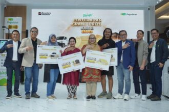 PT Pegadaian menggelar seremoni penyerahan hadiah Grand Prize Badai Emas 2025 di Tring! Digital Lounge, Food Society, Mall Kota Kasablanka, Jakarta, Minggu (8/2/2026). Foto: Pegadaian