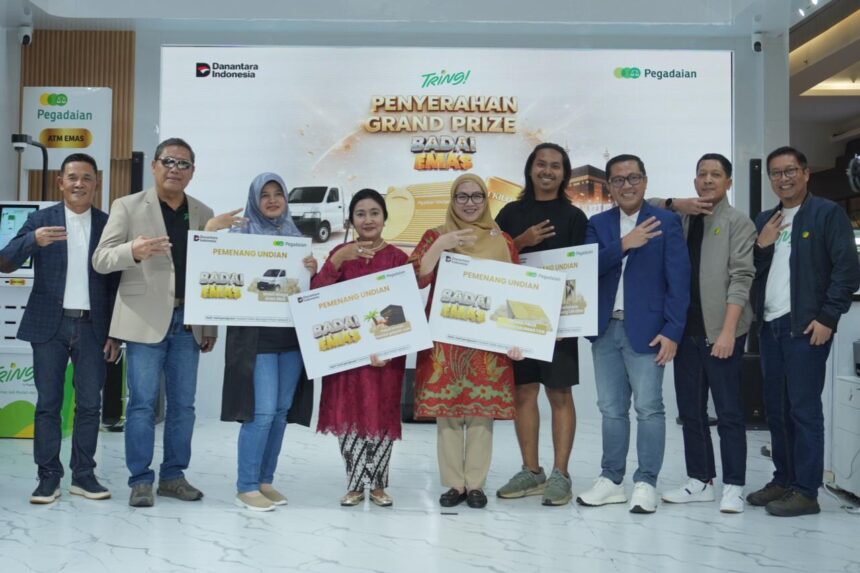 PT Pegadaian menggelar seremoni penyerahan hadiah Grand Prize Badai Emas 2025 di Tring! Digital Lounge, Food Society, Mall Kota Kasablanka, Jakarta, Minggu (8/2/2026). Foto: Pegadaian