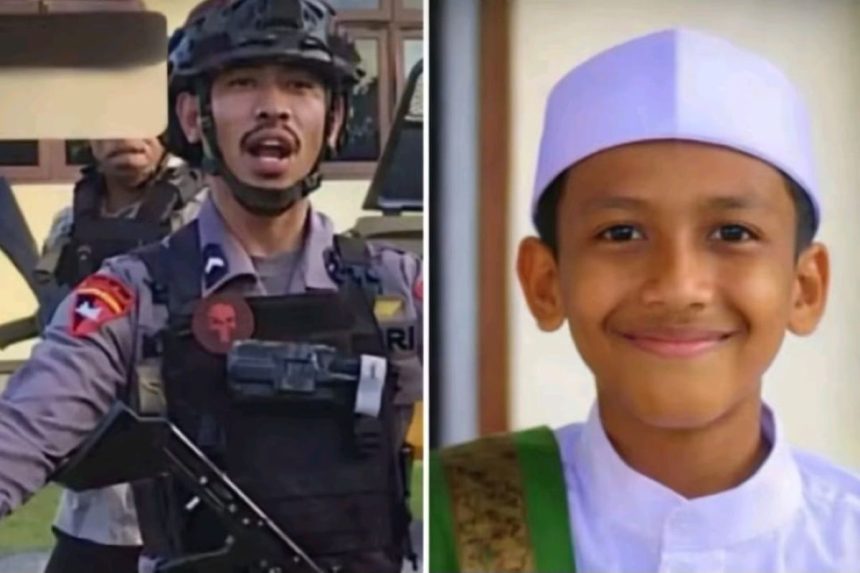 Anggota Brimob, Bripda Masias Siahaya, resmi ditetapkan sebagai tersangka oleh Polda Maluku dalam dugaan penganiayaan yang menewaskan seorang siswa madrasah. Foto: TikTok @mataberita777