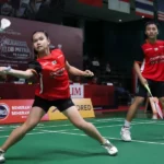 Ganda campuran Jonathan Samuel Daloma/Karla Nelvina Telaumbanua membuka keunggulan PB Gading Jaya melawan PB Champion Magelang di pertandingan final Kejuaraan Klub Mitra PB Djarum 2026 kategori beregu campuran U-15 yang berlangsung di GOR Djarum, Jati, Kudus, Jawa Tengah, Sabtu (14/2).
