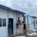 Pembangunan hunian tetap untuk warga terdampak bencana di Desa Kuala Cangkoy Kabupaten Aceh Utara. Foto: Kemenko Polkam