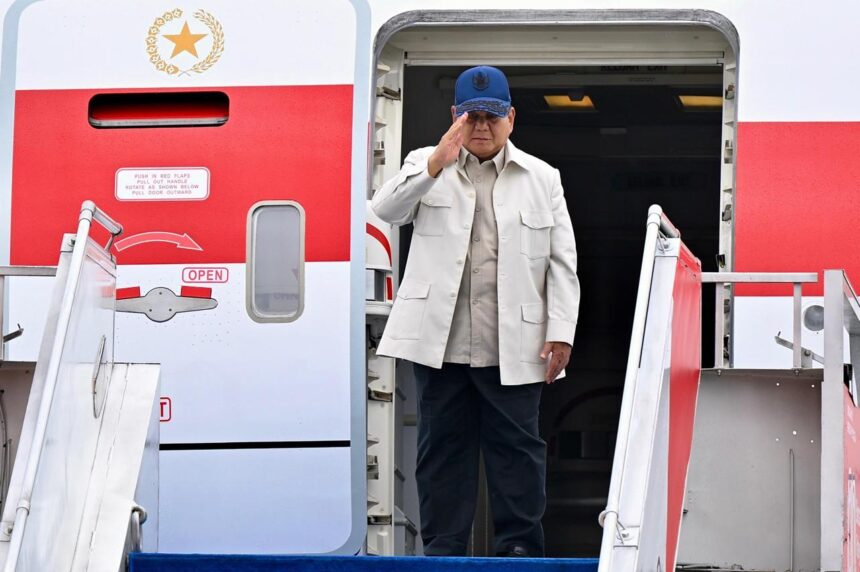 Prabowo Subianto bertolak ke AS. Foto BPMI Setpres