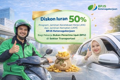 PERLINDUNGAN: Ilustrasi potongan iuran BPJS Ketenagakerjaan sebesar 50 persen. Foto: BPJS Ketenagakerjaan