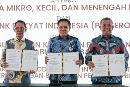 Kegiatan penandatanganan nota kesepahaman (MoU) yang dilaksanakan pada rangkaian Batam Investment Gala: Economic Transformation Through Investment di Batam pada Kamis (29/1). Foto: Dok BRI