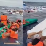 Kapal Kayu di Rute Bone–Bombana Diduga Tenggelam, Penumpang Terapung di Laut. Foto: Tangkap layar IG @Allartis