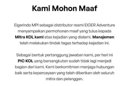 Disindir karena “followers masih 2K”, kreator ini angkat suara. Viral di media sosial, Eiger minta maaf dan pecat PIC terkait.