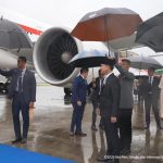 Presiden Prabowo tiba kembali di tanak air disambut Wapres Gibran serta pejabat lainnya di Bandara Halim. Foti : Istana Presiden