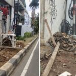 Penampakan trotoar untuk pejalan kaki di Jalan Metro Pondok Indah, Kelurahan Pondok Pinang, Kecamatan Kebayoran Lama, Jakarta Selatan, dibongkar tanpa izin resmi, Selasa (3/2/2026). Foto: Ist