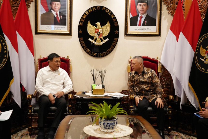 Menkopolkam (ka) bertemu Menhub di Kantor Kemenkopolkam Jakarta pada Selasa (24/02/2026). Foto: Dok Humas Kemenhub